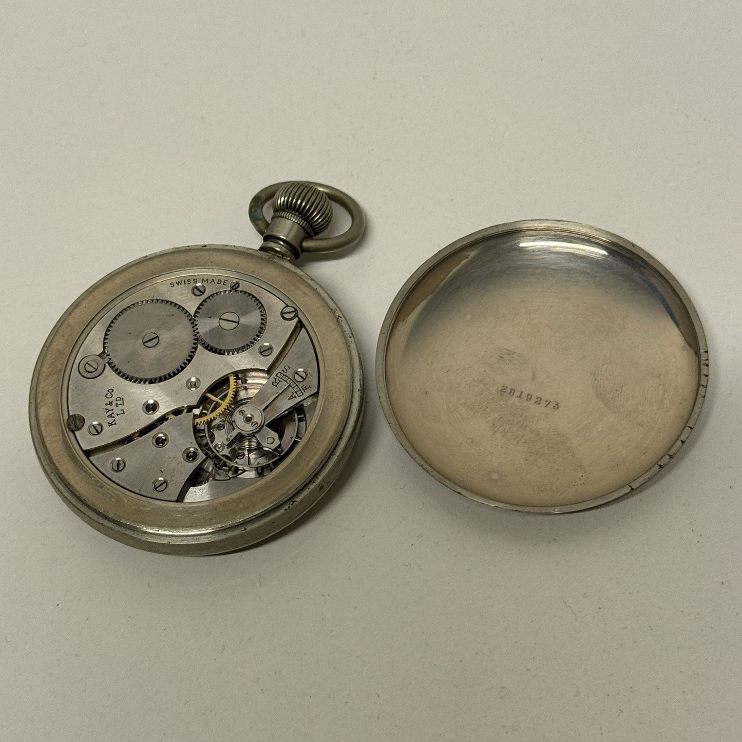 54mm Antique Kay’s Screwback Lever Open Face Quality Pocket Watch TO RESTORE