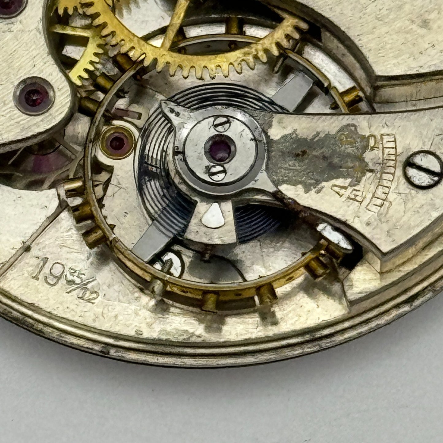 42.8mm Buren 19 35/12 Swiss Open Face J G Graves Pocket Watch Movement PARTS