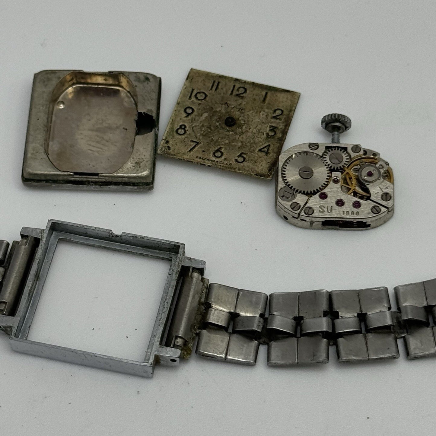 10 x Vintage Soviet Manual Wind Watch Heads For Parts Repair Job Lot Bundle