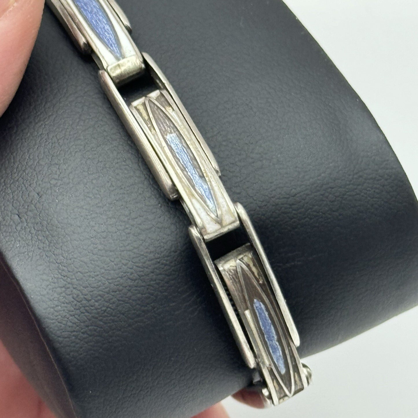 Pin Set Vintage Blue Enamel Sterling Silver 925 Ladies Trench Watch TO RESTORE