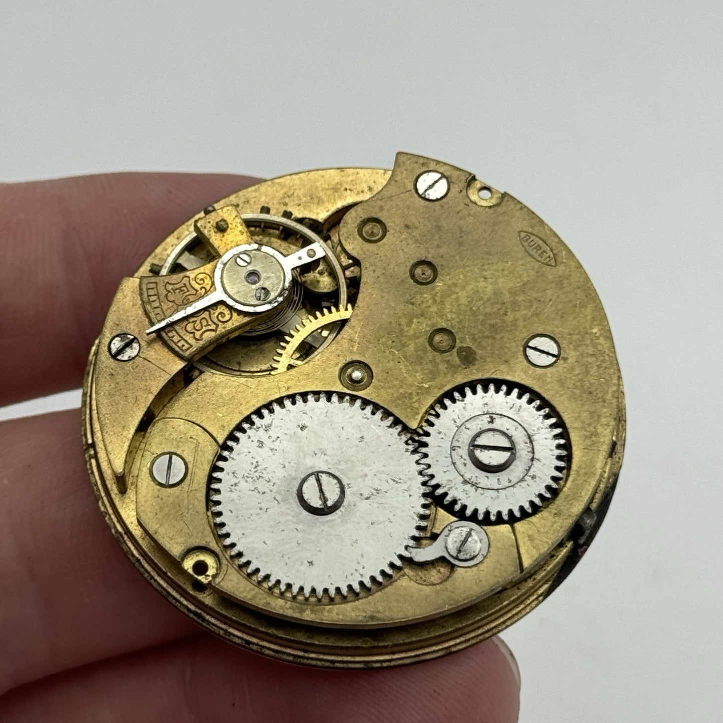 42.8mm Buren Sub Seconds Vintage Pocket Watch Movement And Dial PARTS SPARES