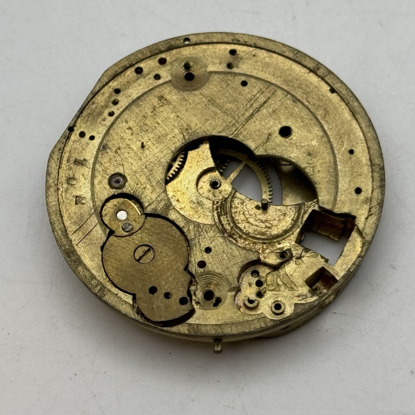 40.5mm Unidentified Partial No Bal Pocket Watch Movement FOR PARTS Restore