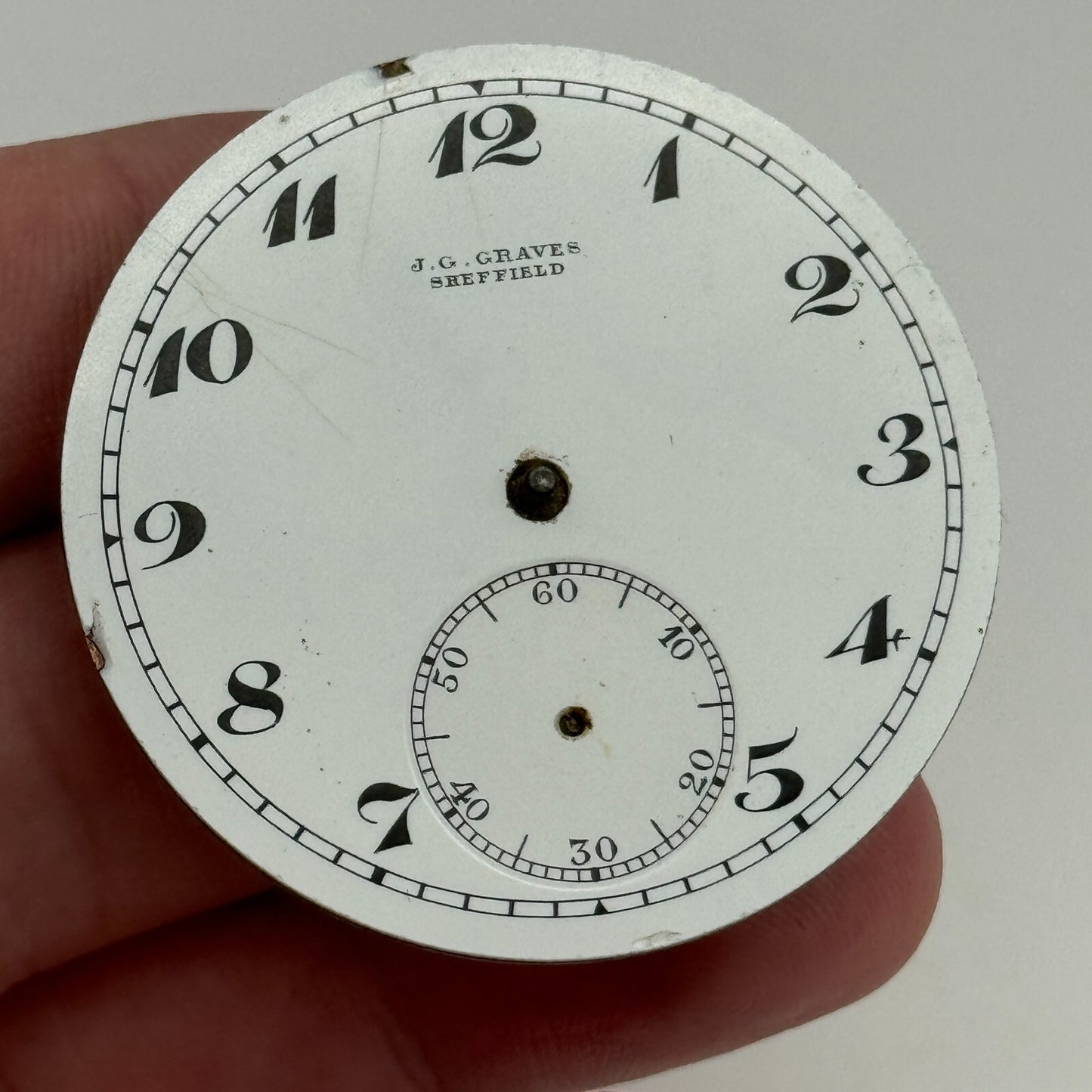 42.8mm Buren 19 35/12 Swiss Open Face J G Graves Pocket Watch Movement PARTS