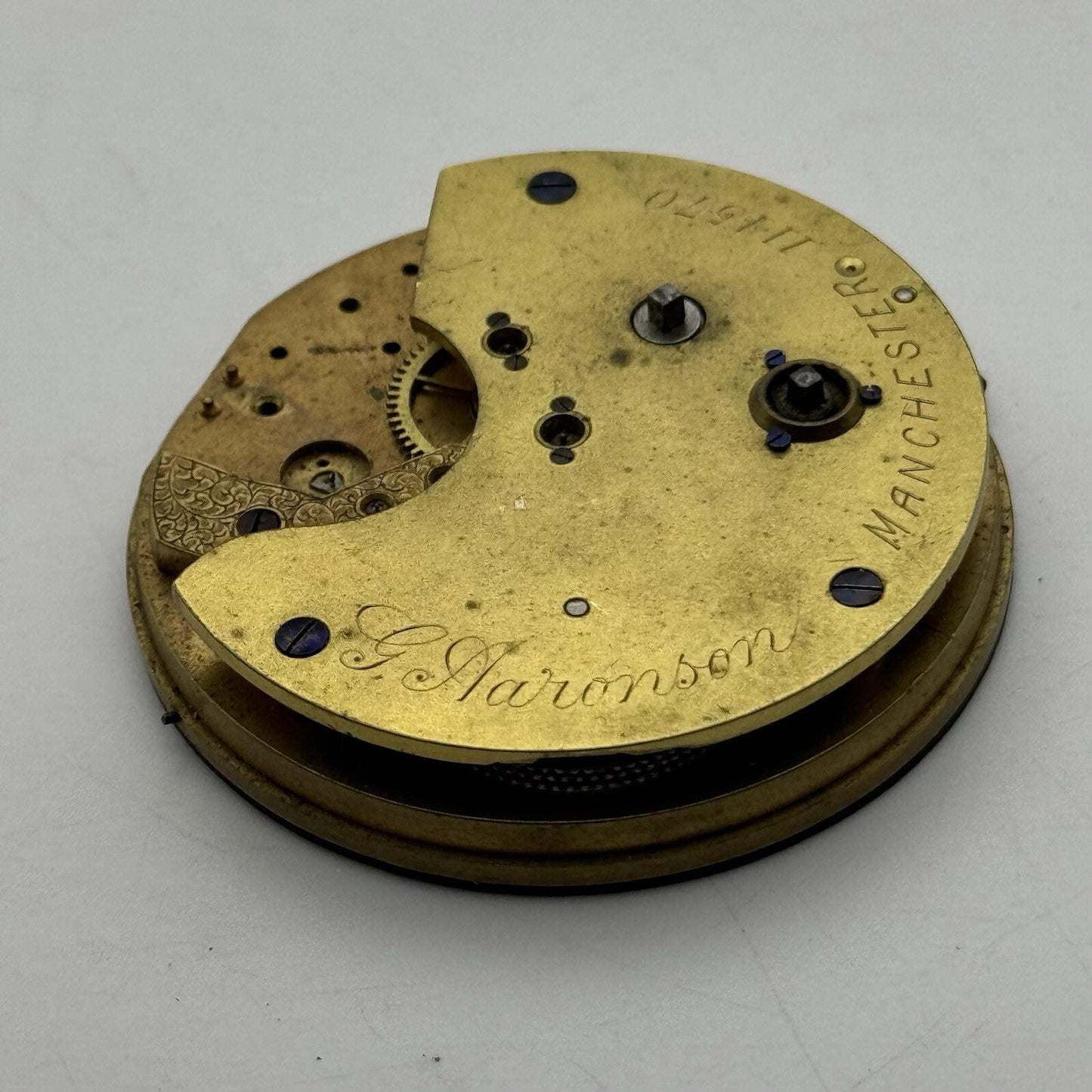 51.7mm Centre Seconds Chronograph Fusee Pocket Watch Movement FOR PARTS