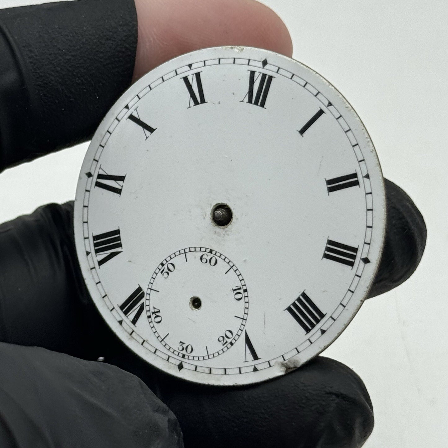 42.4mm Partial Pocket Watch Movement White Porcelain Dial FOR PARTS Restore