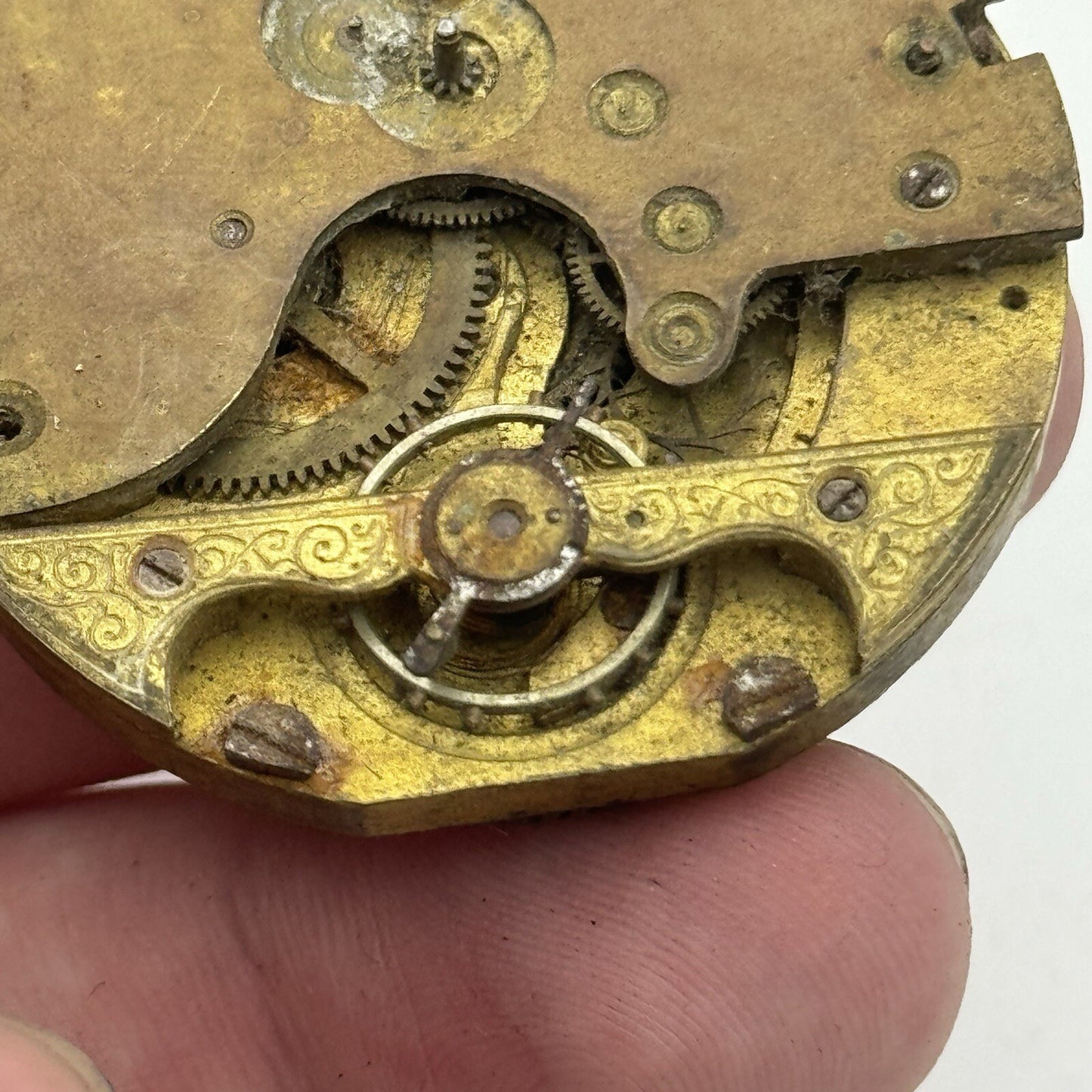 43.5mm Antique Hebdomas 8 Days Pocket Watch Movement To Restore Parts Repair