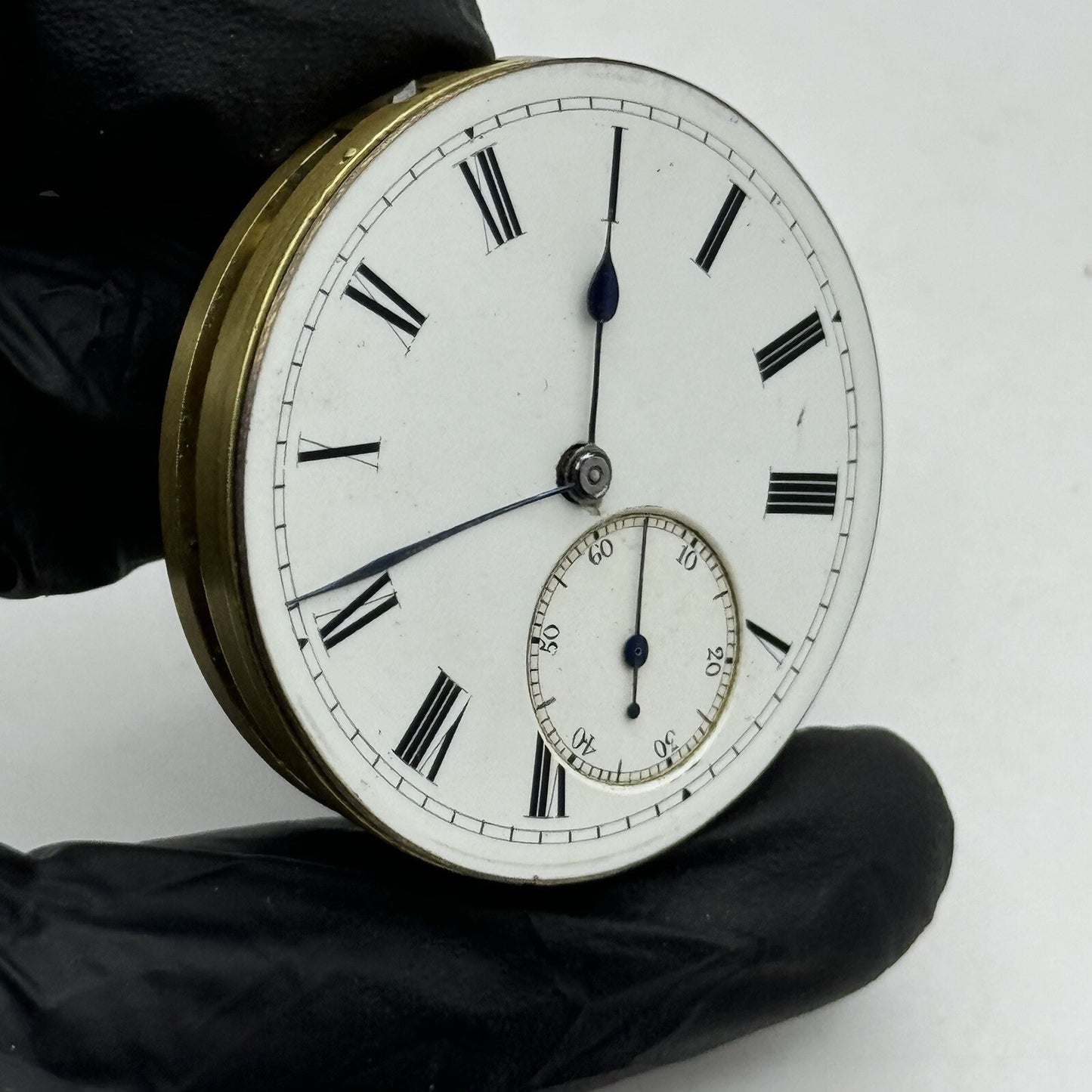 41.2mm Manual Wind Unidentified Pocket Watch Movement Dial Hands FOR PARTS