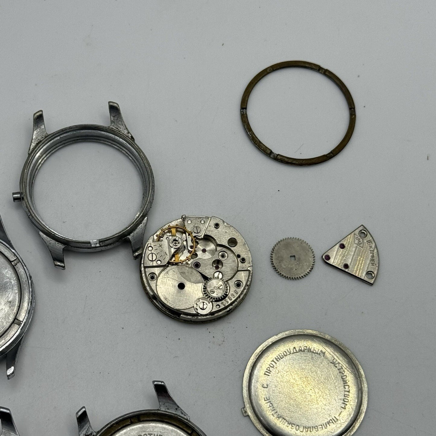 6 x Vintage Soviet Manual Wind Watch Heads For Parts Repair Job Lot Bundle