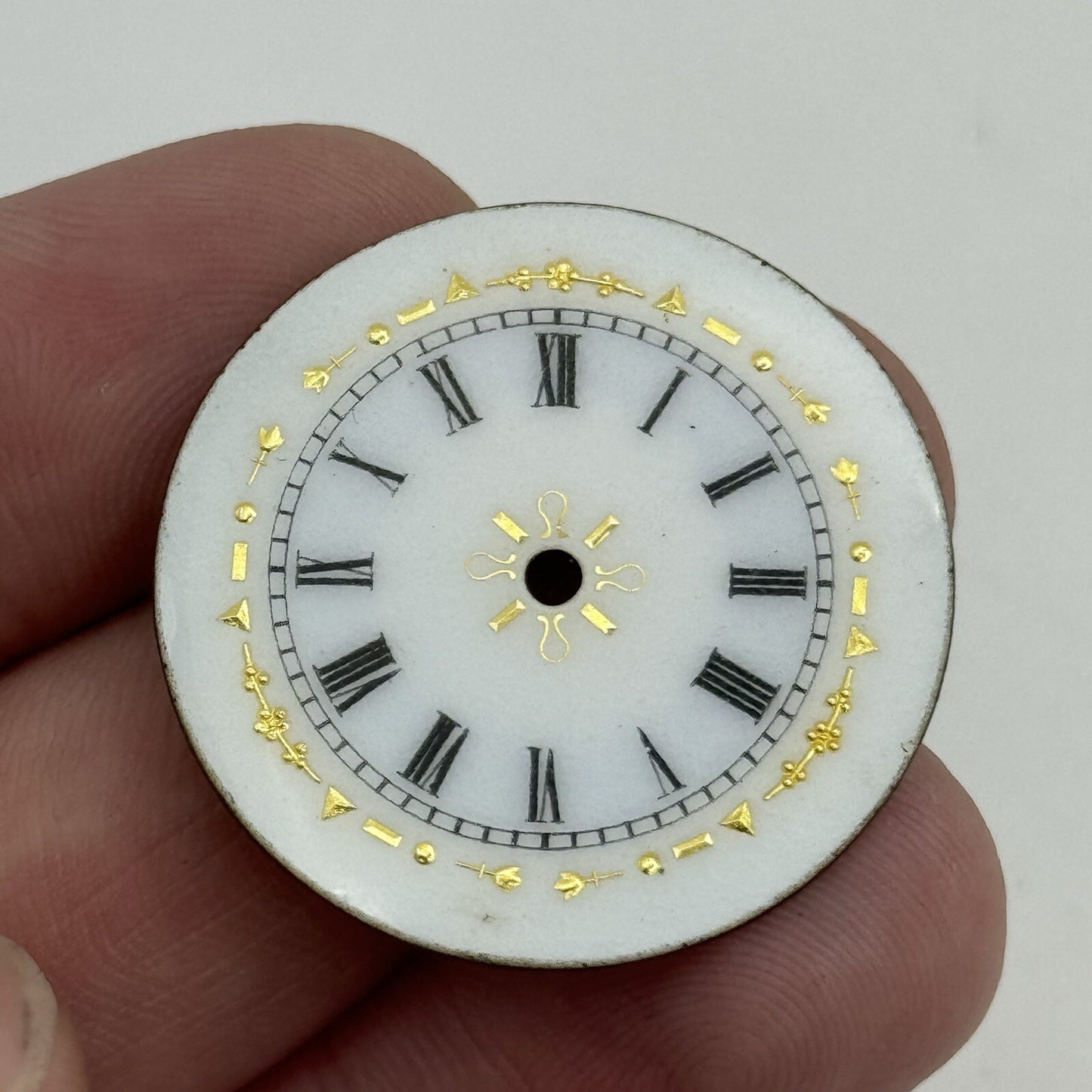 30.8mm Antique Beautiful Porcelain Patterned Pocket Watch Dial Spares Parts