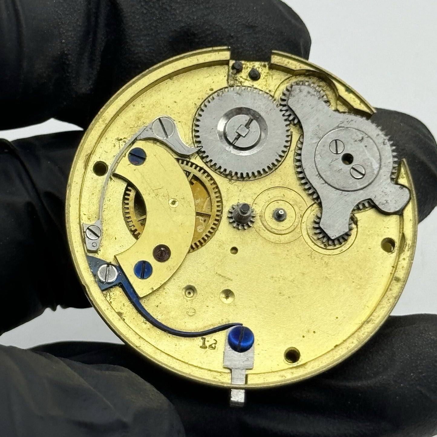41.2mm Antique C R Allen Partial Pocket Watch Movement FOR PARTS Repair