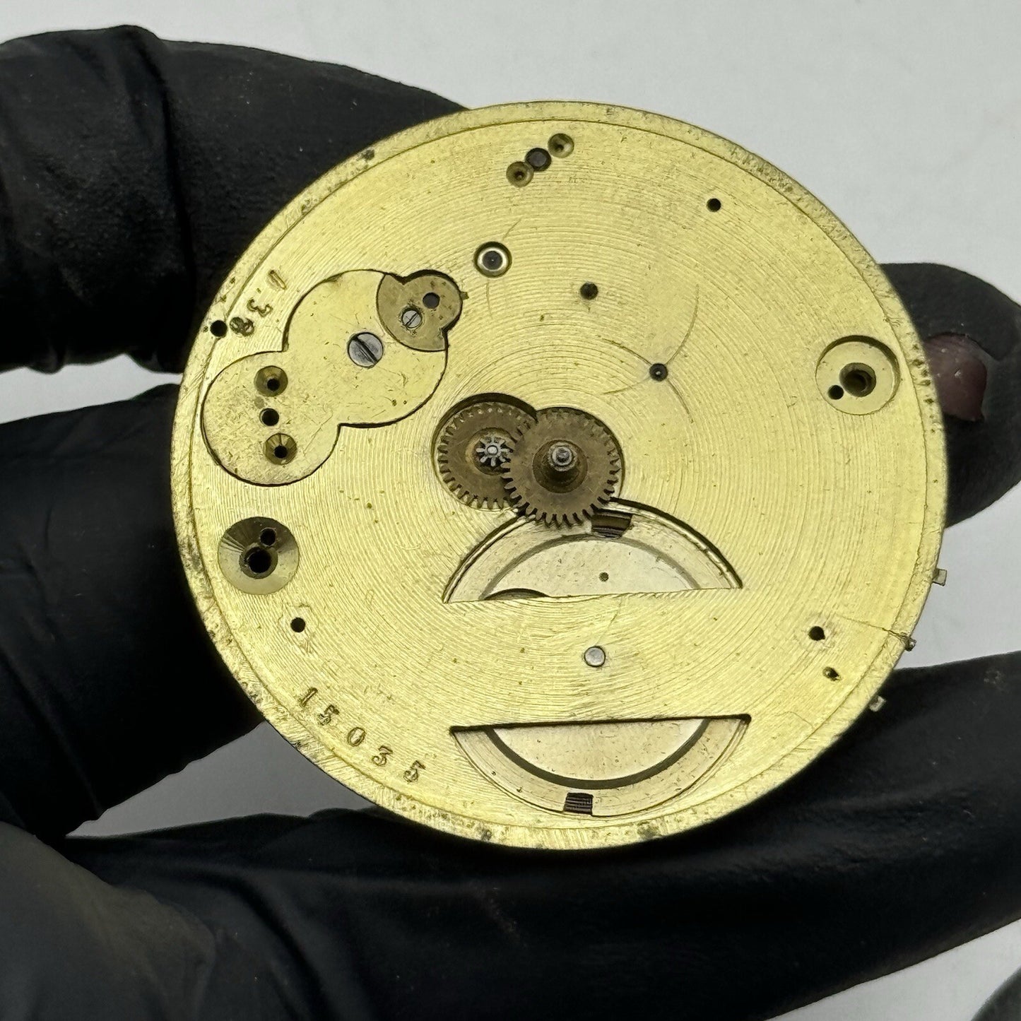 45.2mm Unidentified Pocket Watch Movement Roman Numerals Dial FOR PARTS