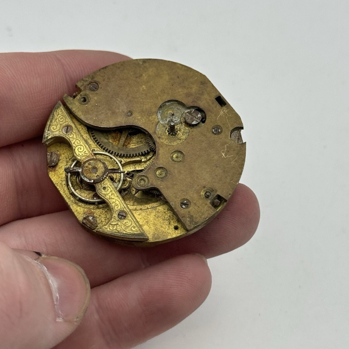 43.5mm Antique Hebdomas 8 Days Pocket Watch Movement To Restore Parts Repair