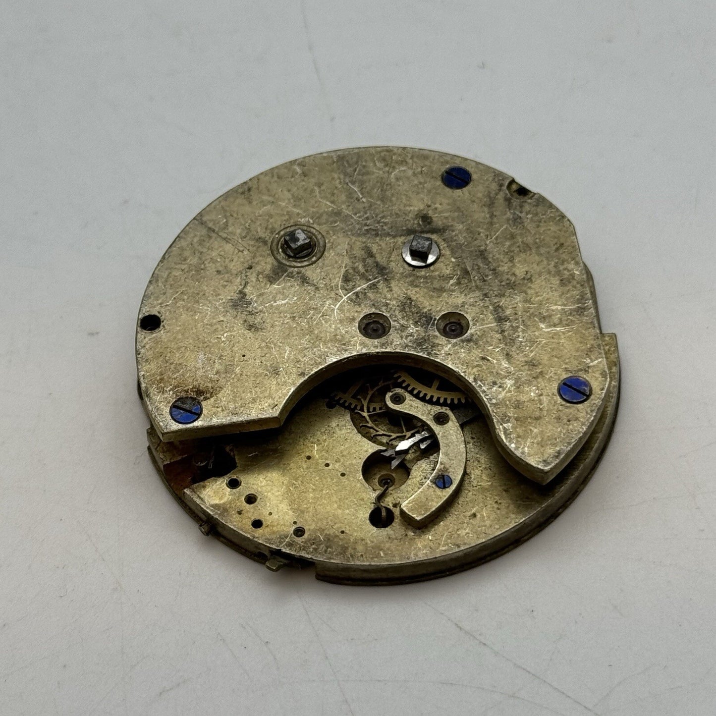 47.4mm Partial Pocket Watch Movement Missing Balance FOR PARTS Restore