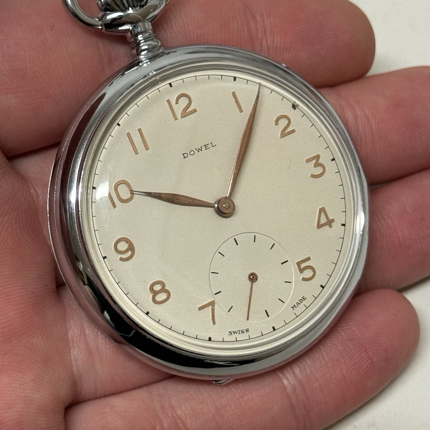 50mm Vintage Dowel NEW OLD STOCK Open Face Sub Seconds Pocket Watch TO SERVICE