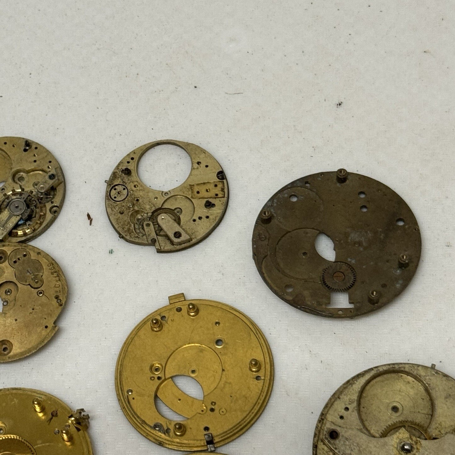 12 x Antique Partial Pocket Watch Movements Parts Repair Watchmakers Job Lot