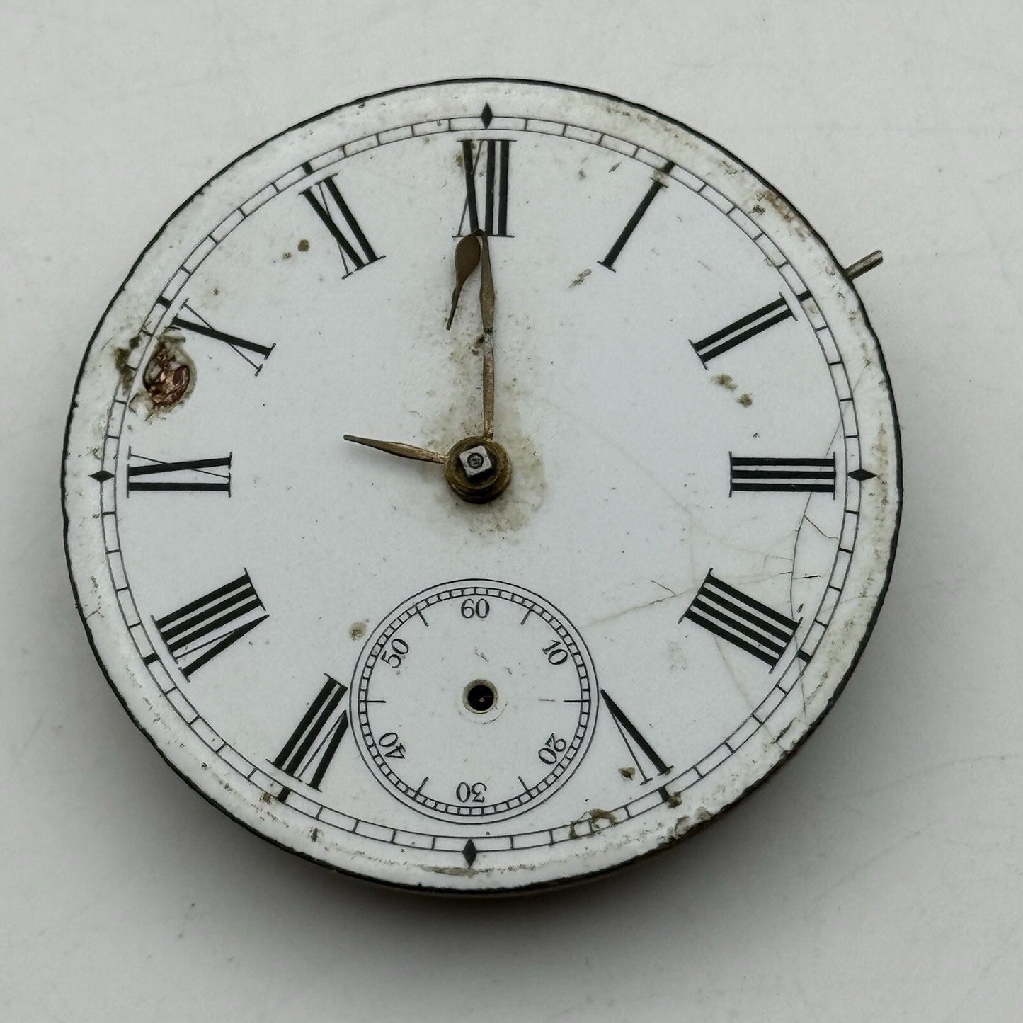 45.9mm Manual Wind No Pocket Watch Movement Roman Numerals Dial FOR PARTS