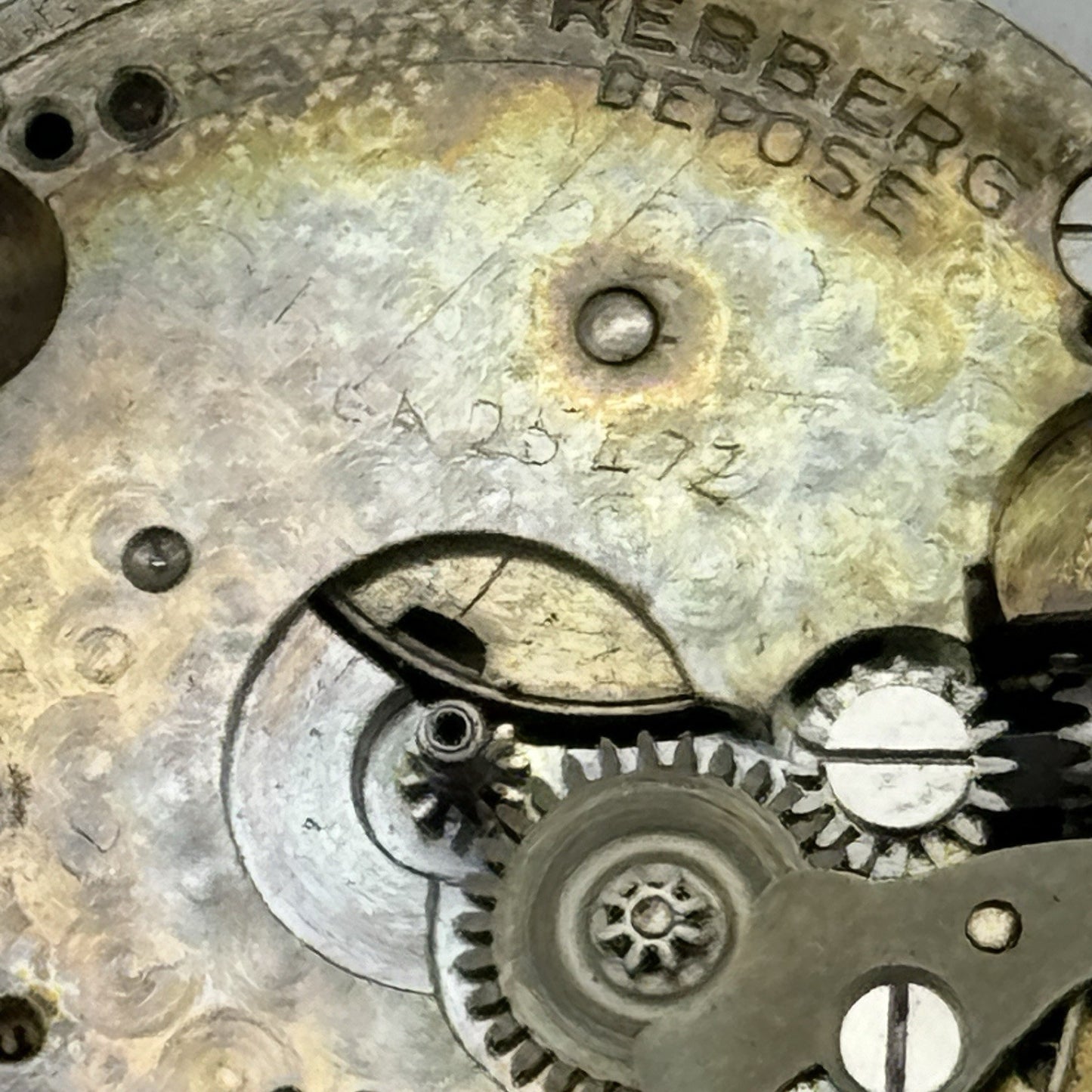25.7mm ROLEX Rebberg Manual Wind Trench Watch Movement & Dial Antique PARTS