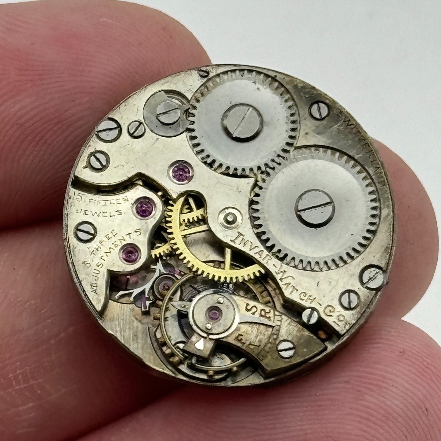25mm Invar Watch Co 15 Jewels Quality Trench Watch Movement Manual Wind PARTS