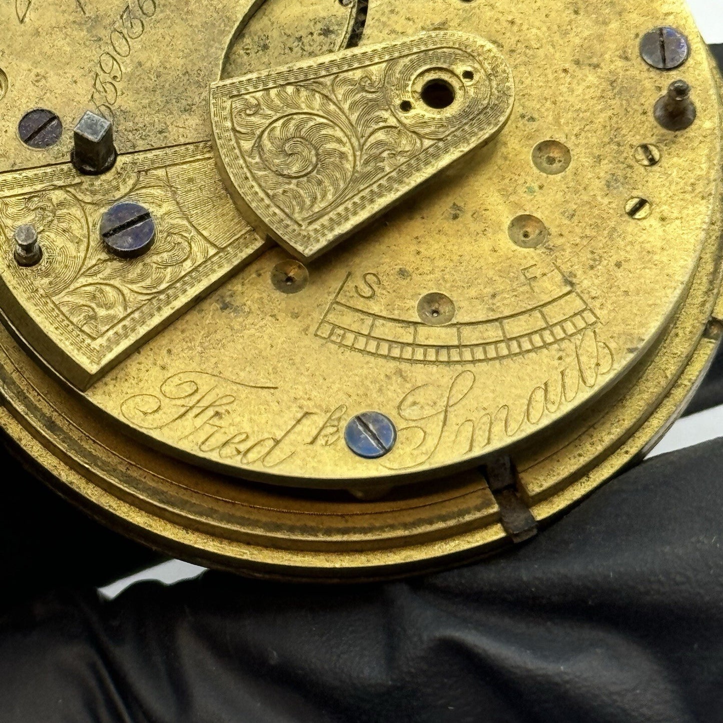 46.7mm Fred Smails North Road Preston Antique Pocket Watch Movement FOR PARTS