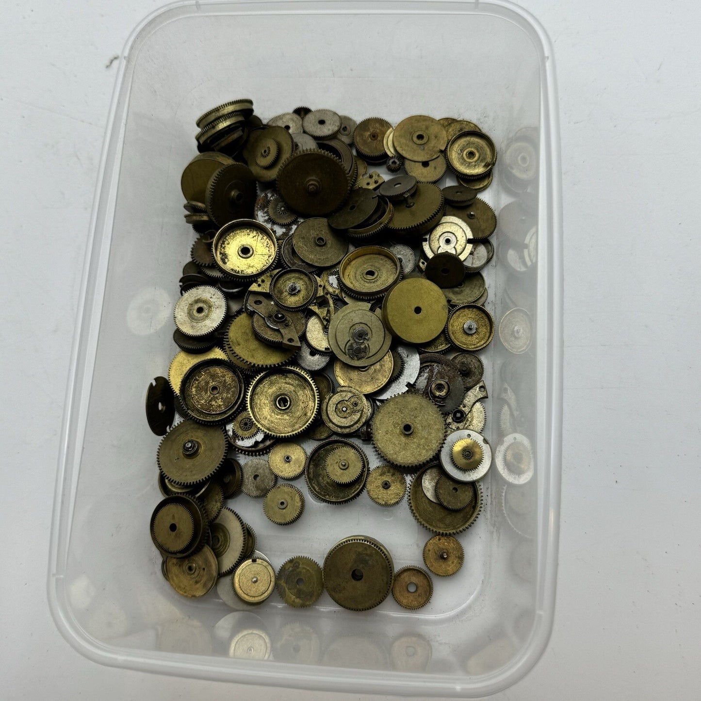 195 Grams Job Lot Of Mainspring Barrels Assorted Parts / Repairs Watchmakers