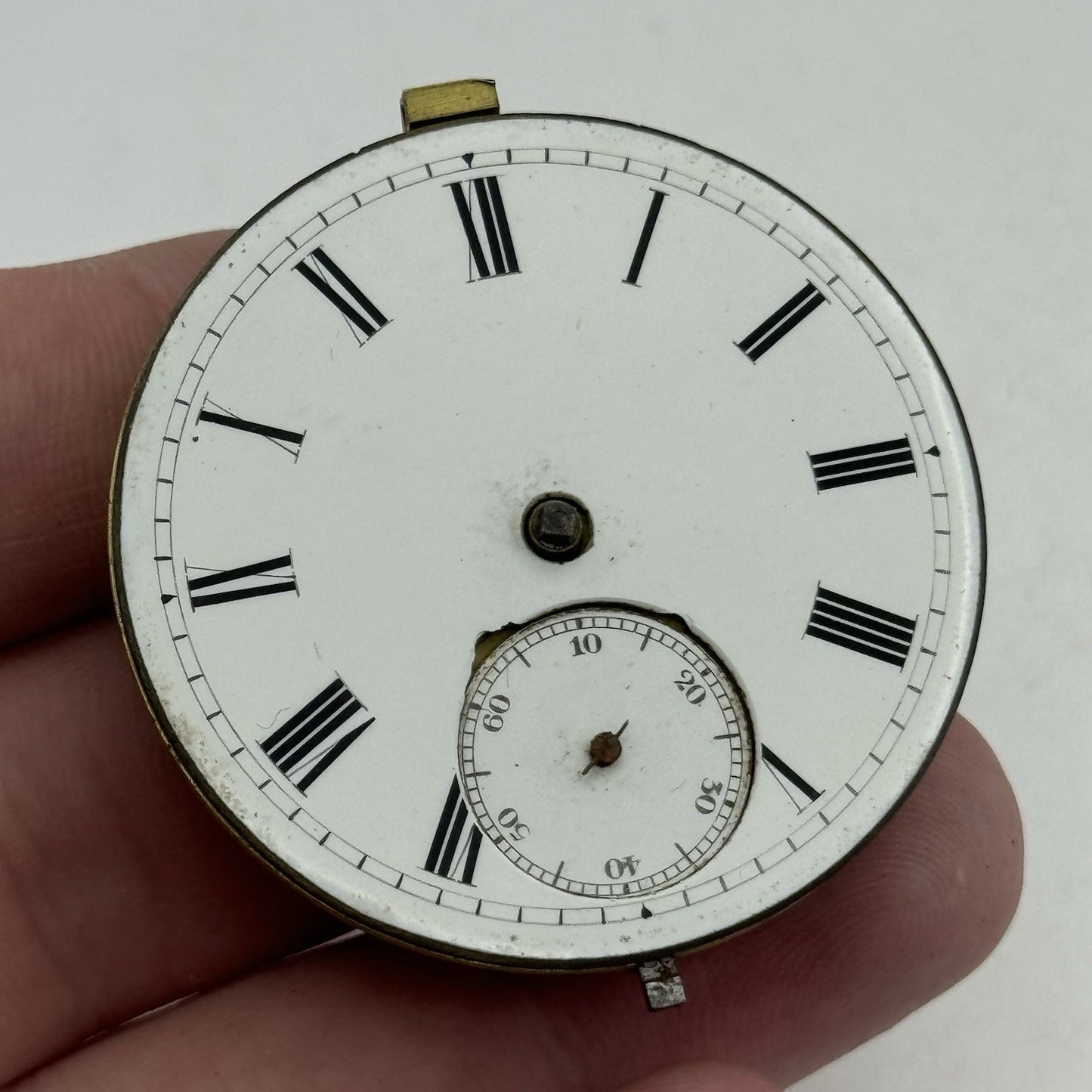 43mm Antique Fusee Good Balance Pocket Watch Movement - Chain Present PARTS