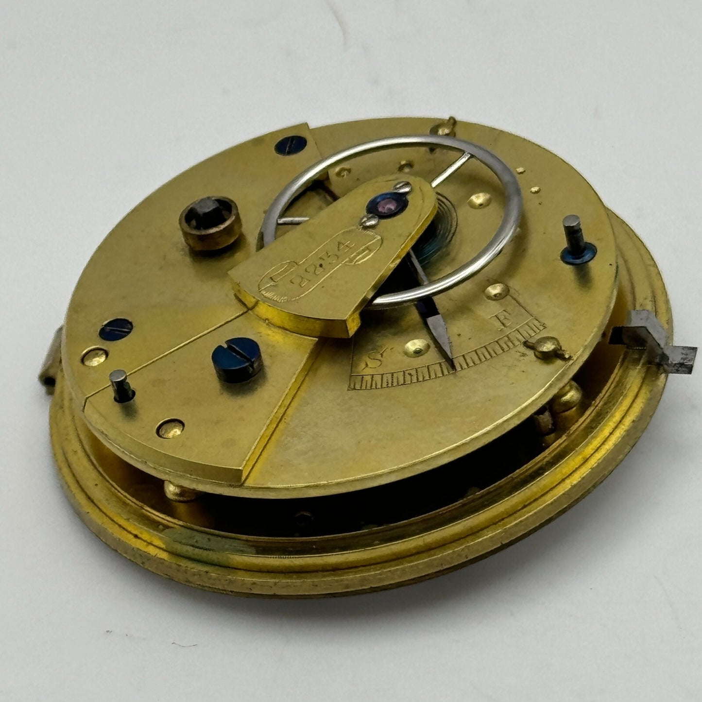 43mm Antique Good Quality Unidentified English Pocket Watch Movement PARTS SPARE
