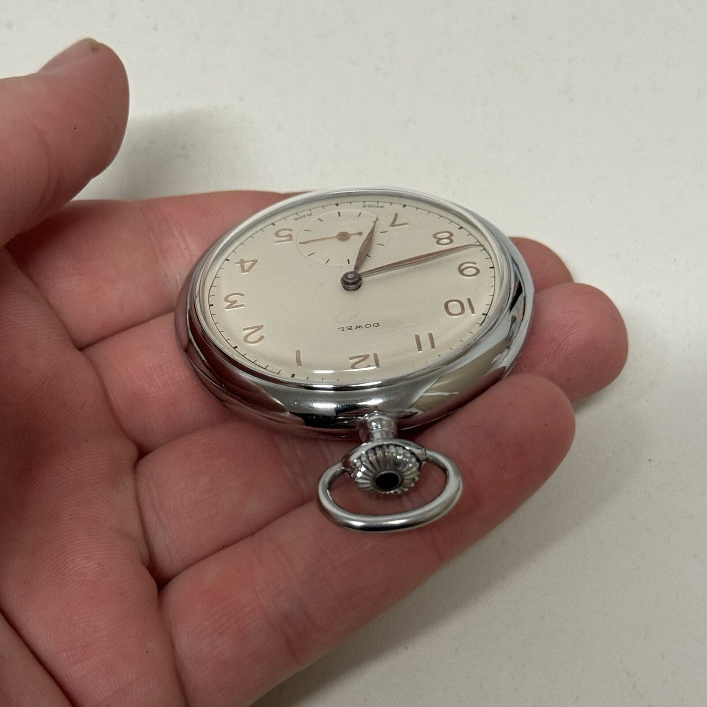 50mm Vintage Dowel NEW OLD STOCK Open Face Sub Seconds Pocket Watch TO SERVICE