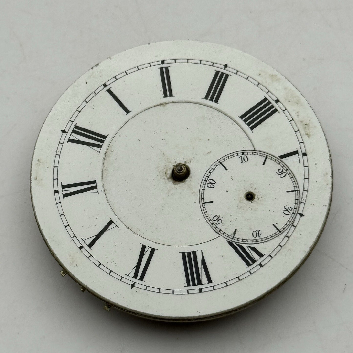 45.2mm Unidentified Pocket Watch Movement Roman Numerals Dial FOR PARTS
