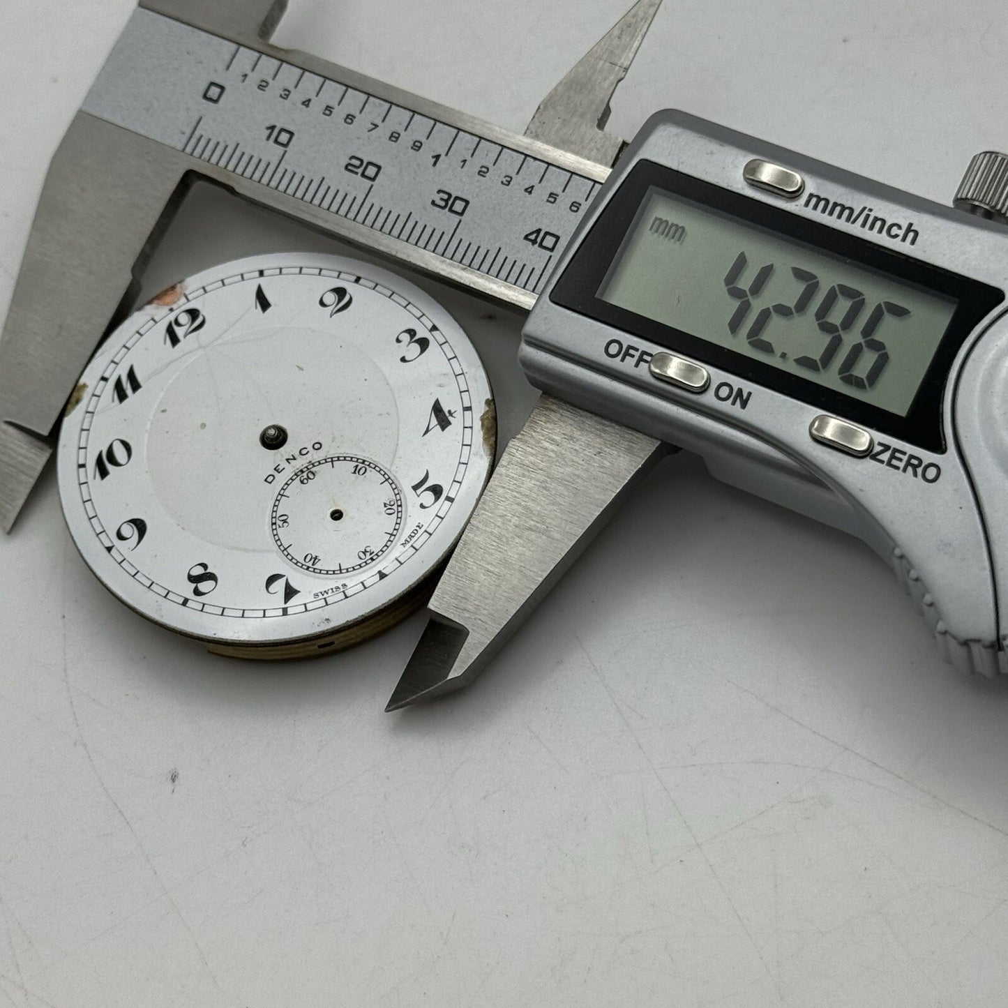 42.9mm Manual Wind Denco Higher Grade Pocket Watch Movement FOR PARTS Restore