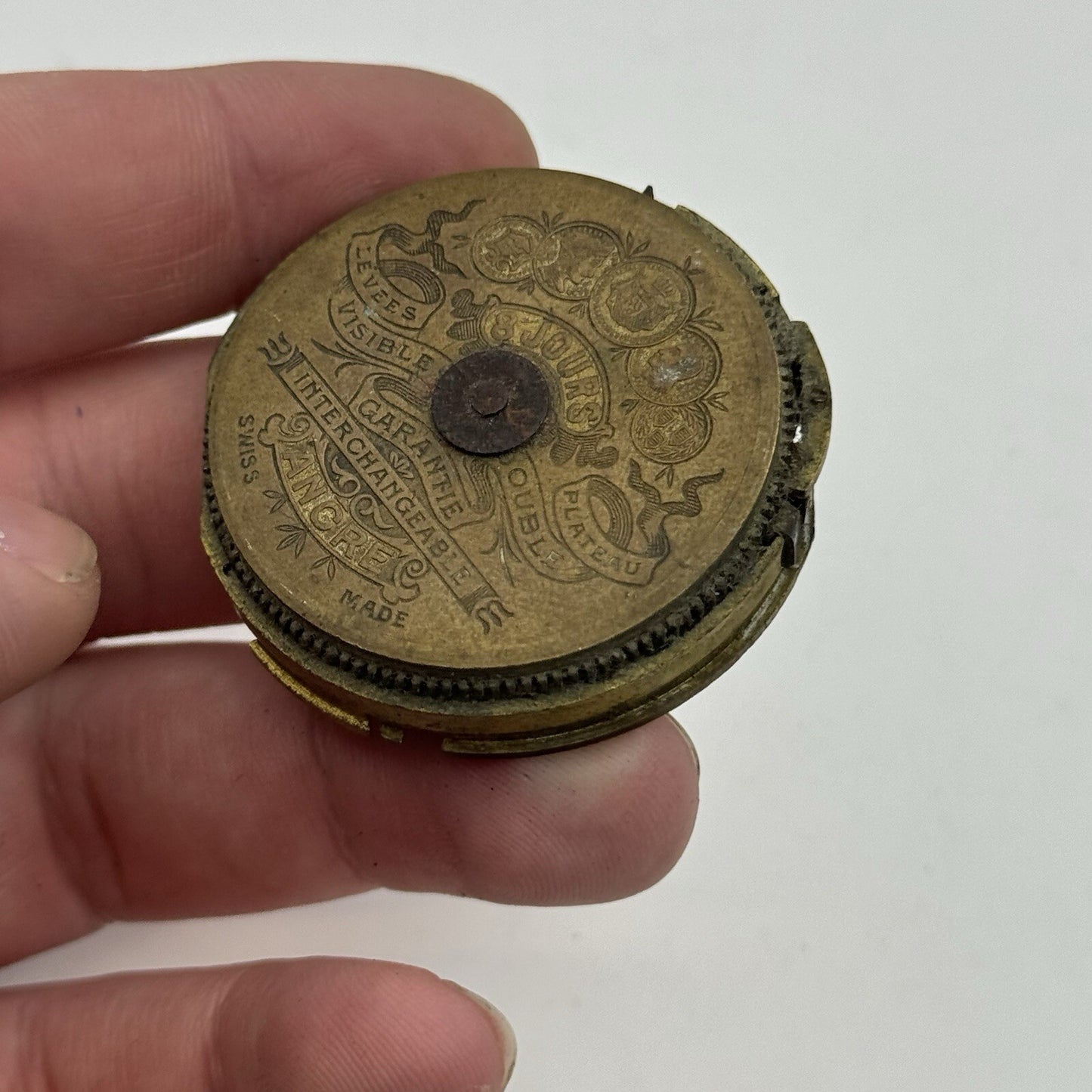 43.5mm Antique Hebdomas 8 Days Pocket Watch Movement To Restore Parts Repair