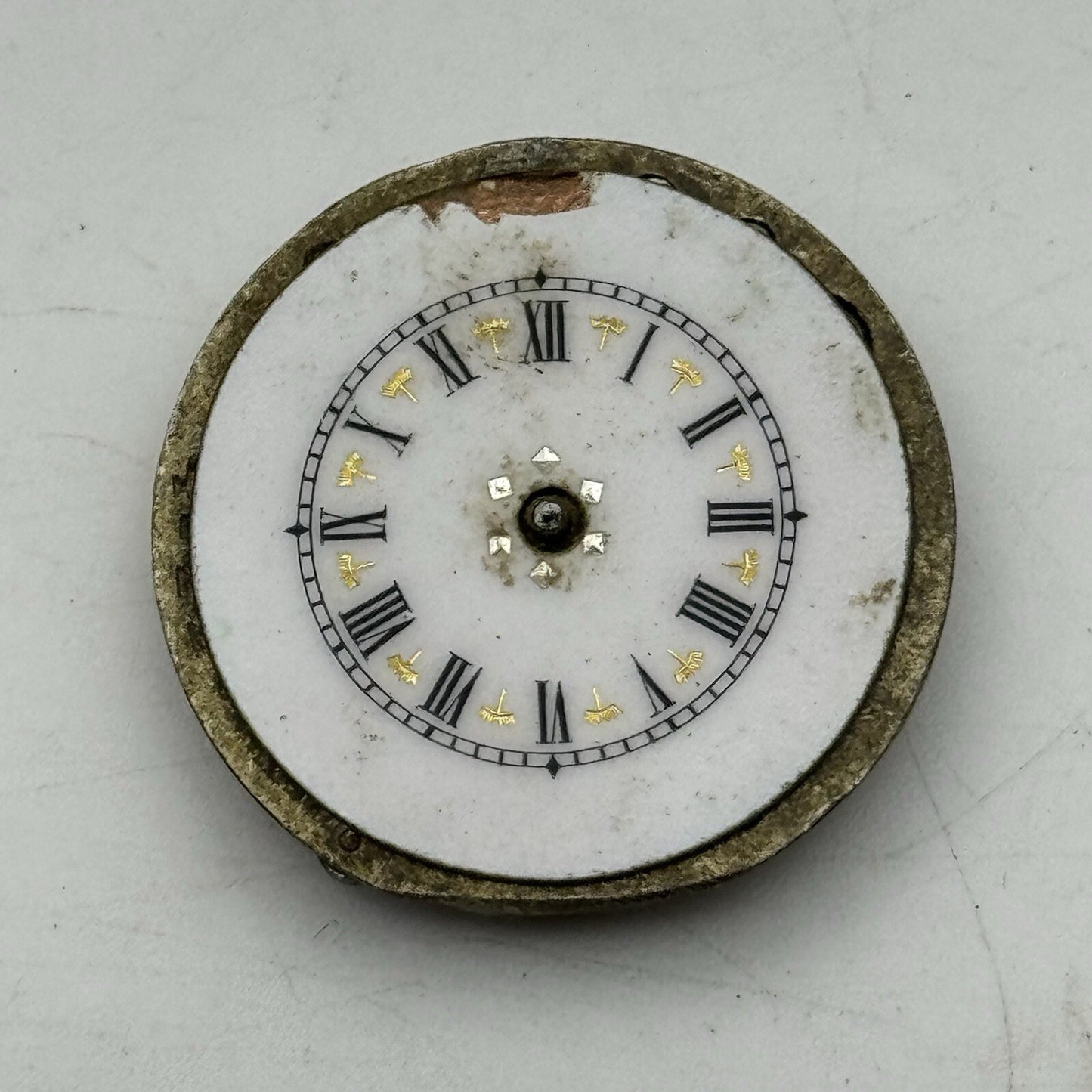 27.6mm Beautiful Patterned Dial Cylinder Pocket Watch Movement FOR PARTS