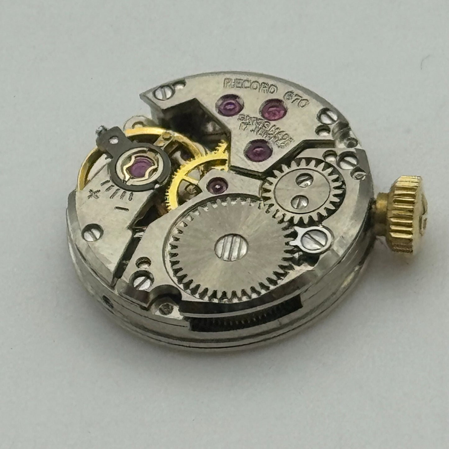 15.5mm Running Record De Luxe Cal 670 Manual Wind Swiss Watch Movement PARTS