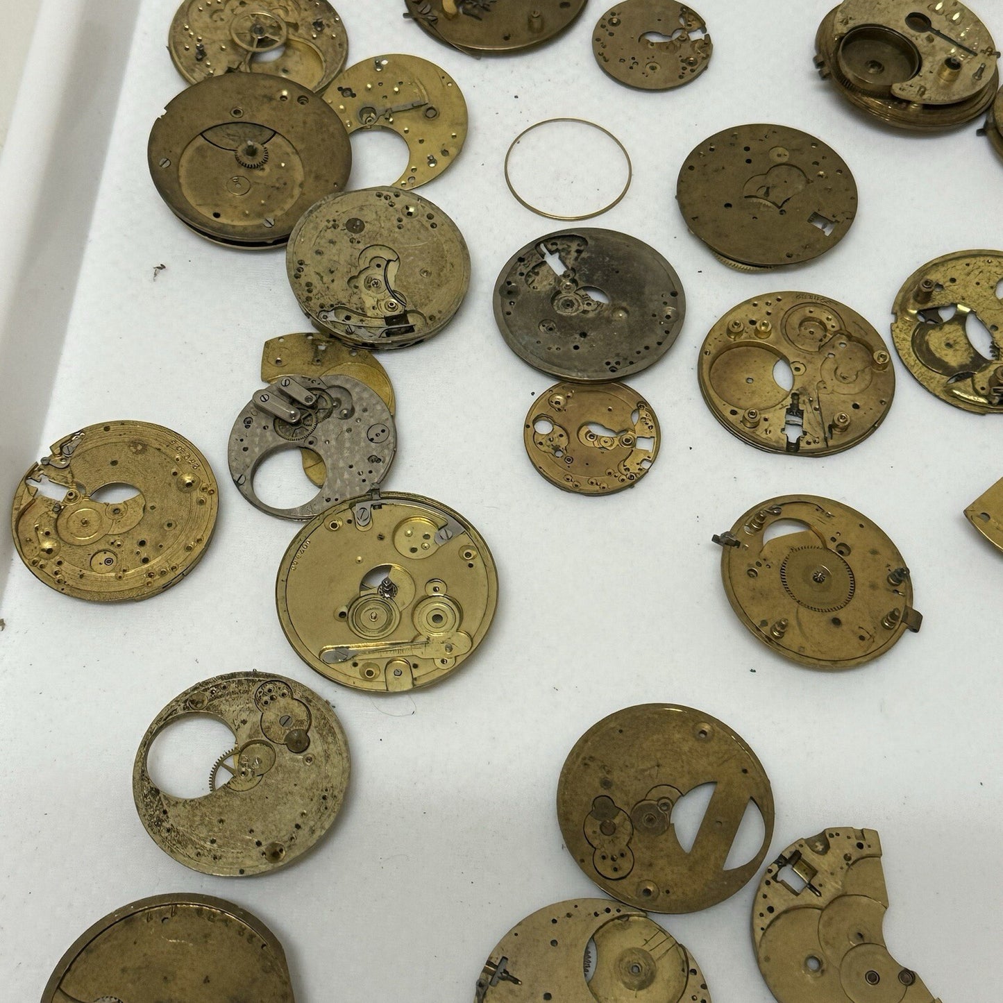 500 Grams Mixed Partial Pocket Watch Movements Watchmakers Job Lot Spares Parts