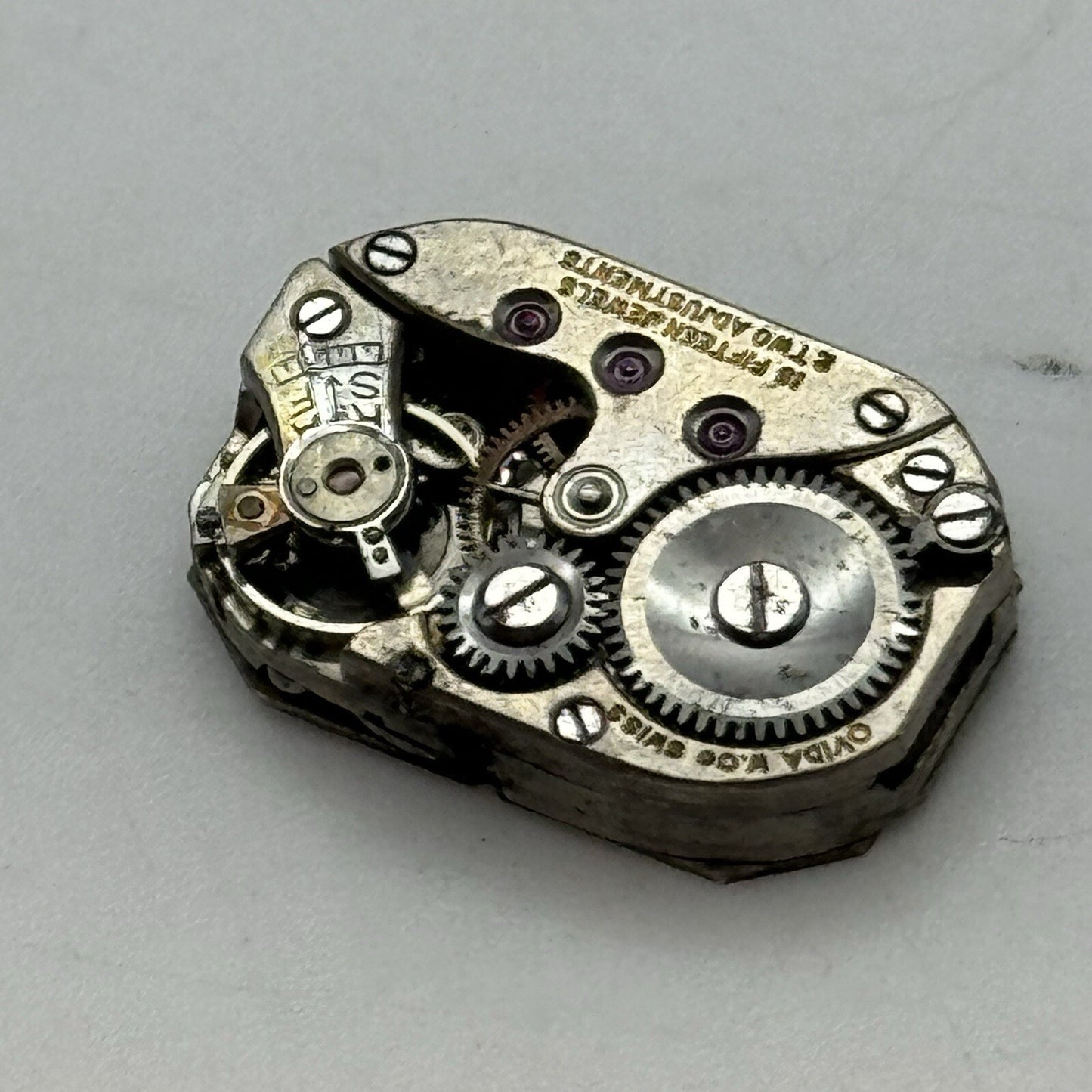 12.7mm Ovida Art Deco Tank Watch Movement Dial Restoration Repair Balance Ok