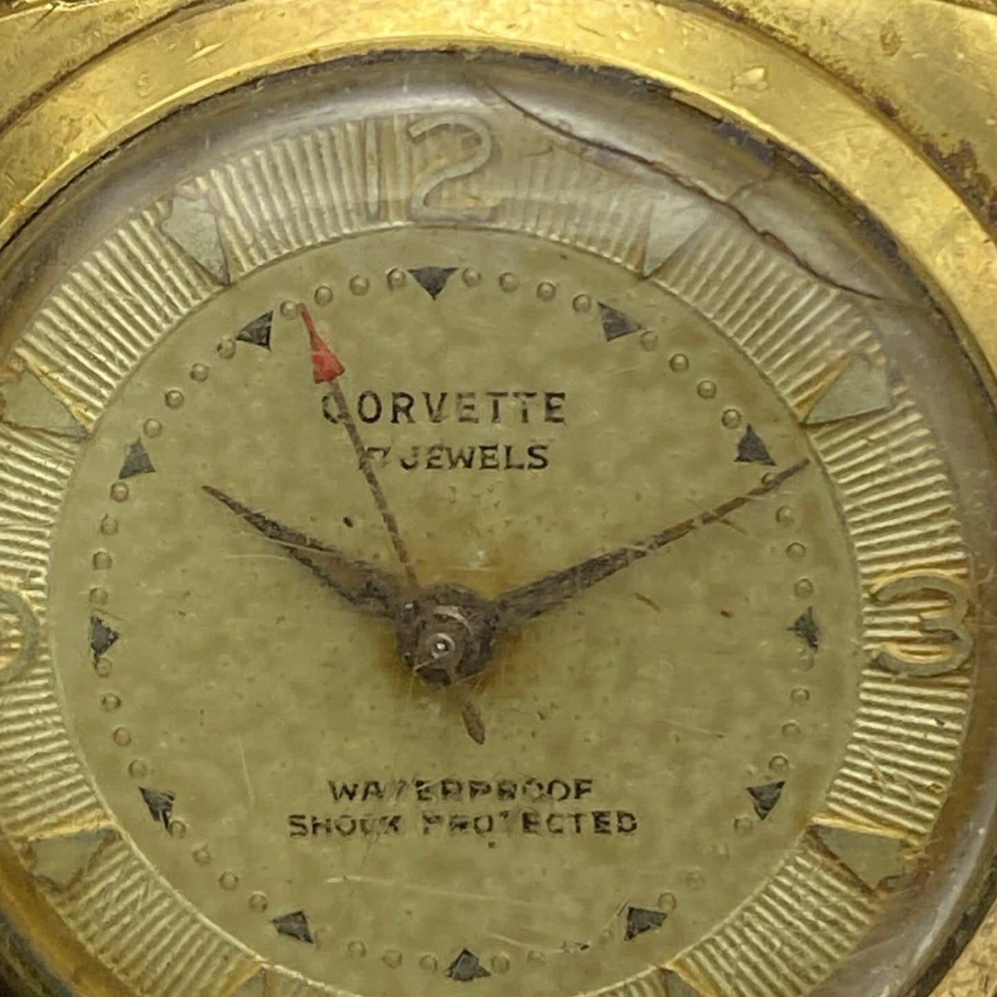 27mm Ladies Manual Wind Corvette Shock Protected Watch To Repair NON WORKING
