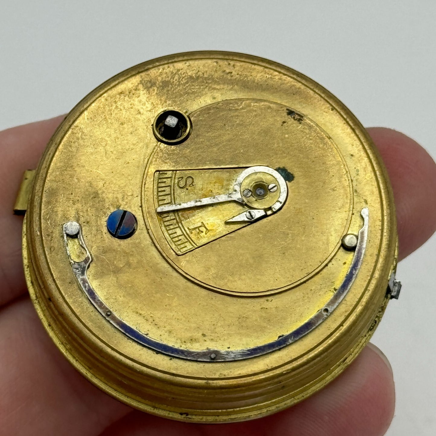 44.9mm Antique F Taylor Whitchurch Balance Intact Pocket Watch Movement PARTS