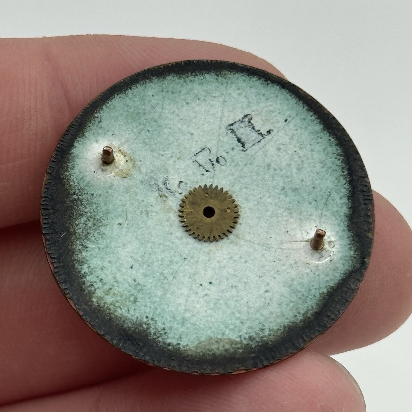 31.4mm Antique Beautiful Porcelain Patterned Pocket Watch Dial Spares Parts