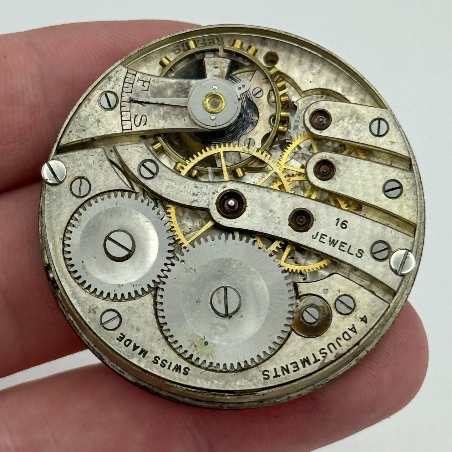 43mm Cyma Ref 919 Tavannes Open Face Balance Ok Pocket Watch Movement PARTS