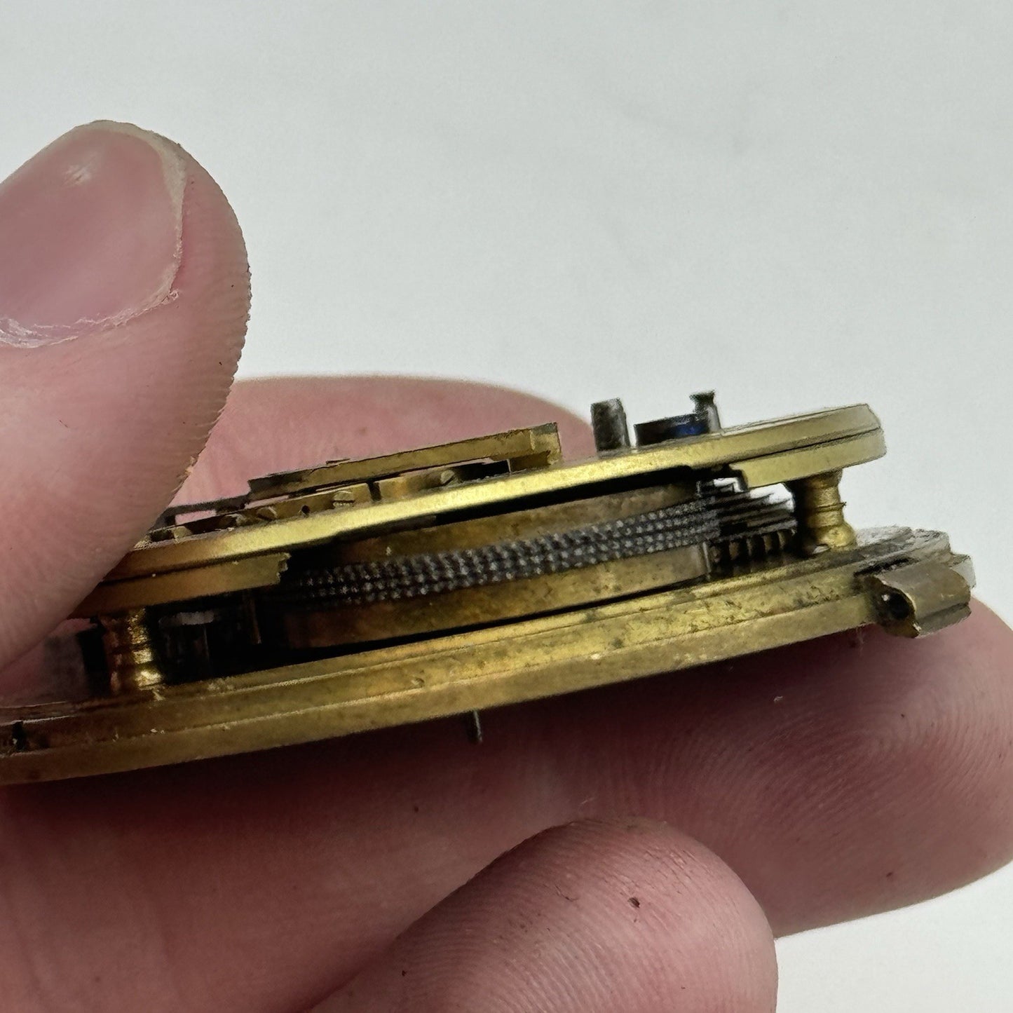 50mm A Yewdall Leeds English Fusee Pocket Watch Movement - Chain Present PARTS