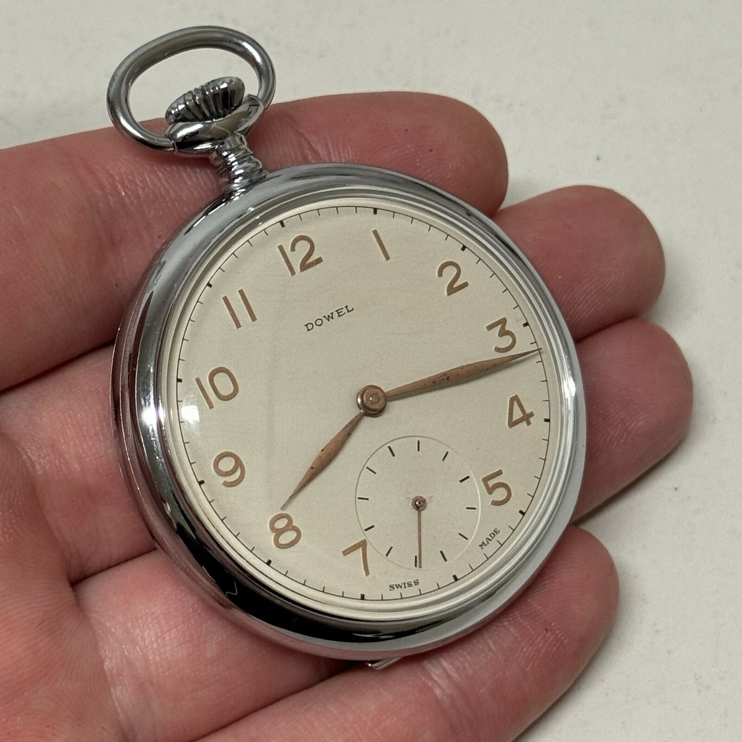 50mm Vintage Dowel NEW OLD STOCK Open Face Sub Seconds Pocket Watch TO SERVICE
