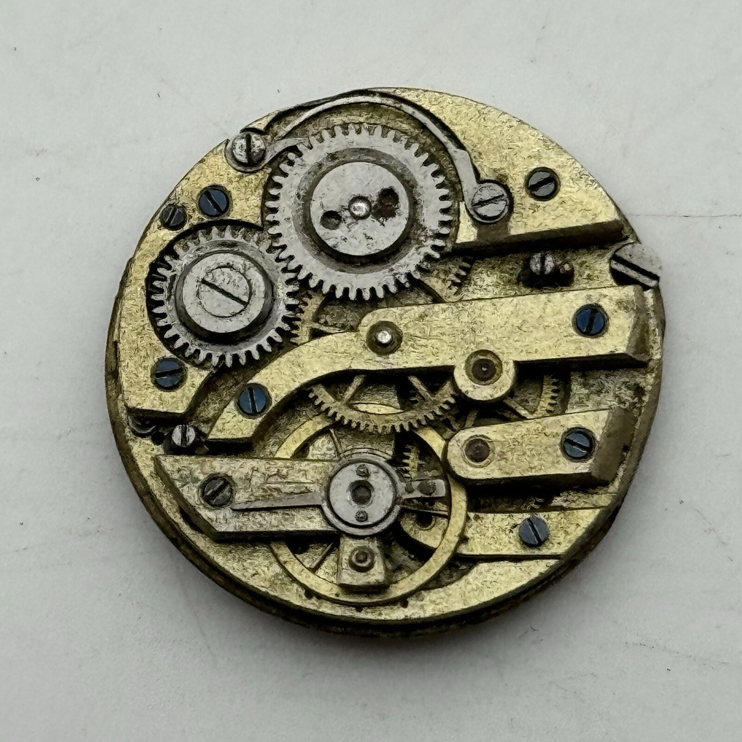 27.6mm Beautiful Patterned Dial Cylinder Pocket Watch Movement FOR PARTS
