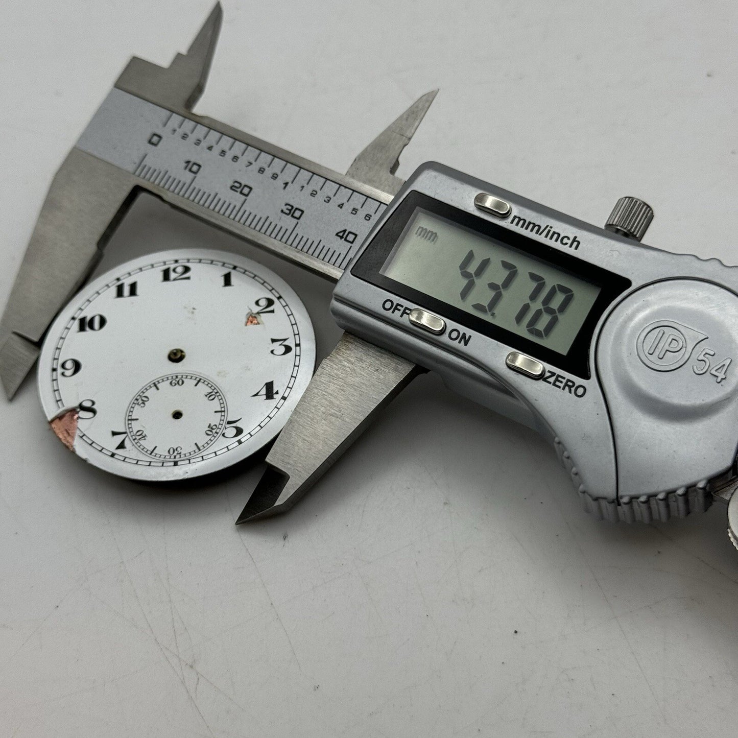 43.7mm Military Style Dial Top Wind Pocket Watch Movement FOR PARTS