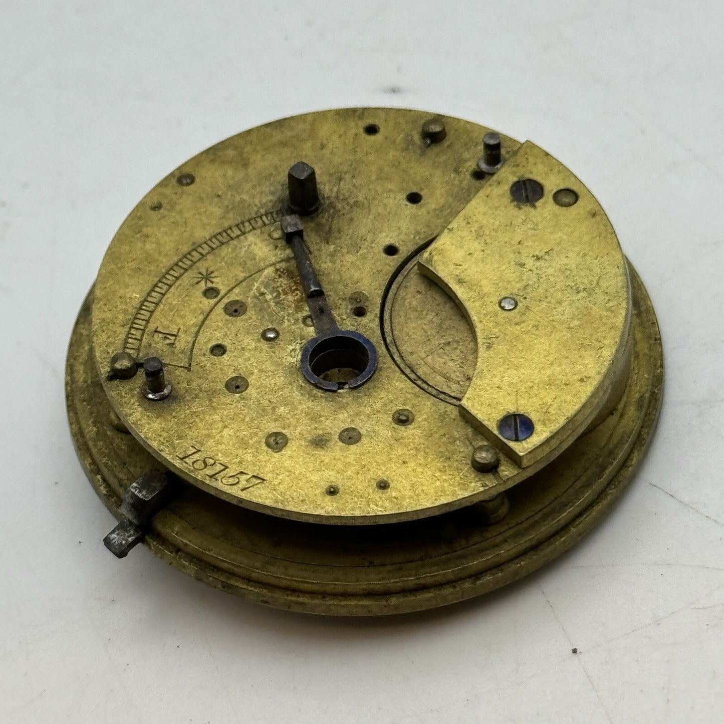 46.4mm Manual Wind Unidentified Fusee Pocket Watch Movement FOR PARTS