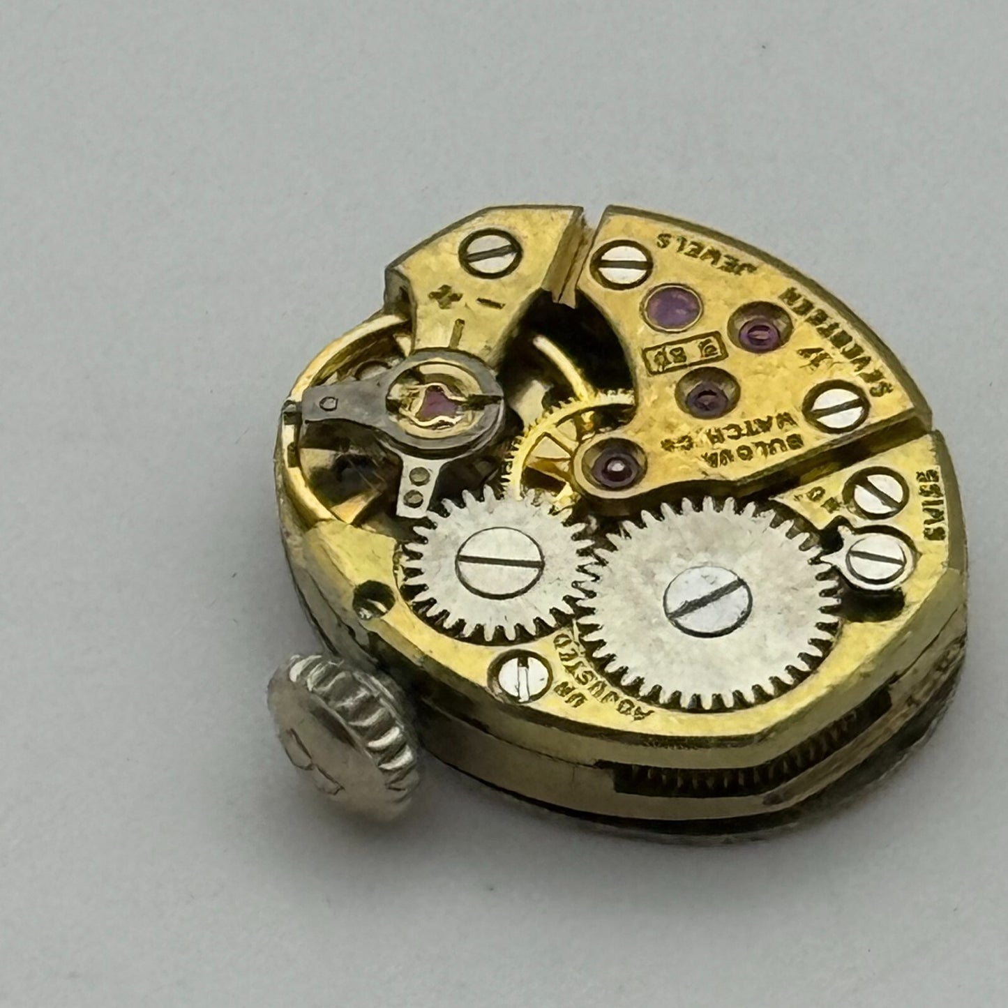 12.7mm Running Bulova 5BD Manual Wind 17 Jewels Swiss Made Watch Movement PARTS