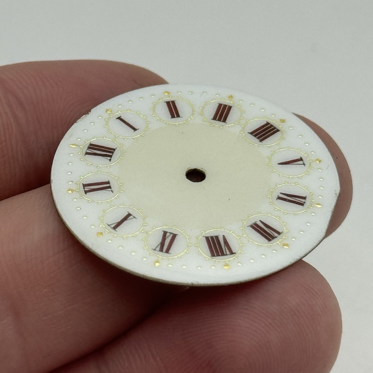 33mm Antique Beautiful Porcelain Patterned Pocket Watch Dial Spares Parts