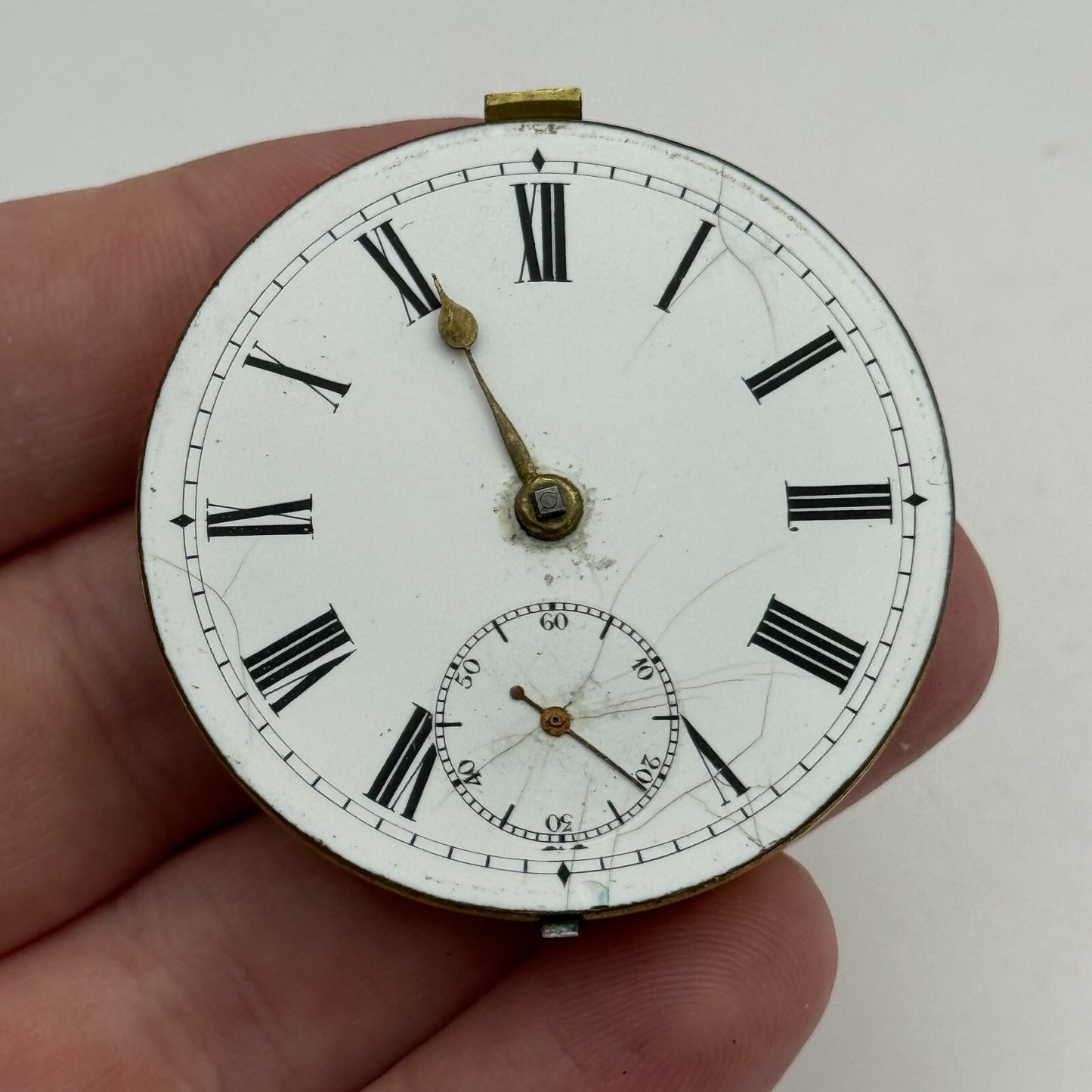 44.9mm Antique F Taylor Whitchurch Balance Intact Pocket Watch Movement PARTS