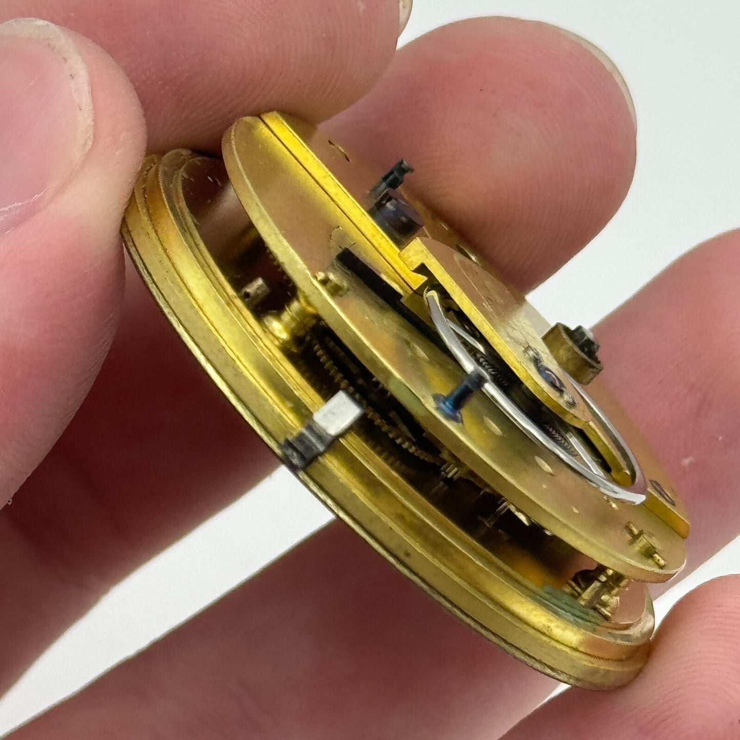 43mm Antique Good Quality Unidentified English Pocket Watch Movement PARTS SPARE