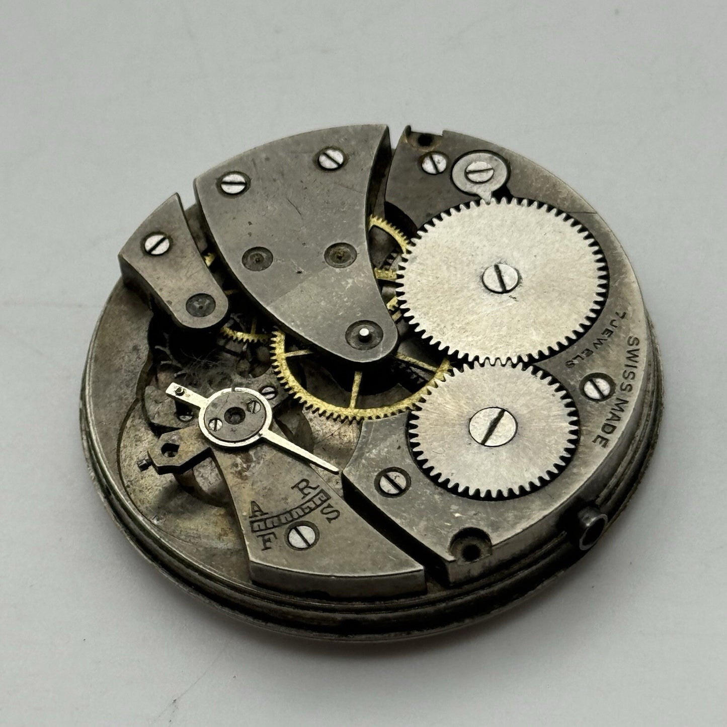42.9mm Manual Wind Federal Porcelain Dial Pocket Watch Movement FOR PARTS