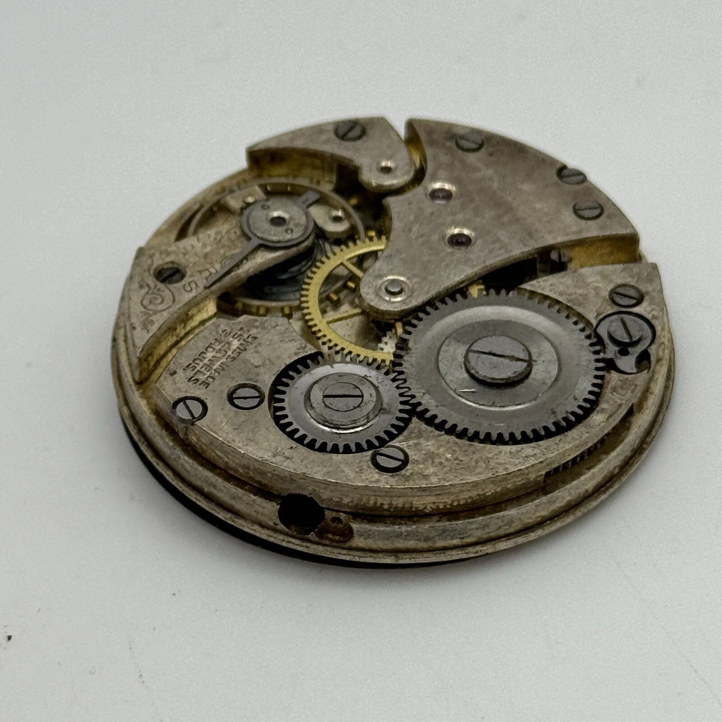 43.1mm Vintage 15 Jewels Swiss 3 Adjus Sub Seconds Pocket Watch Movement PARTS