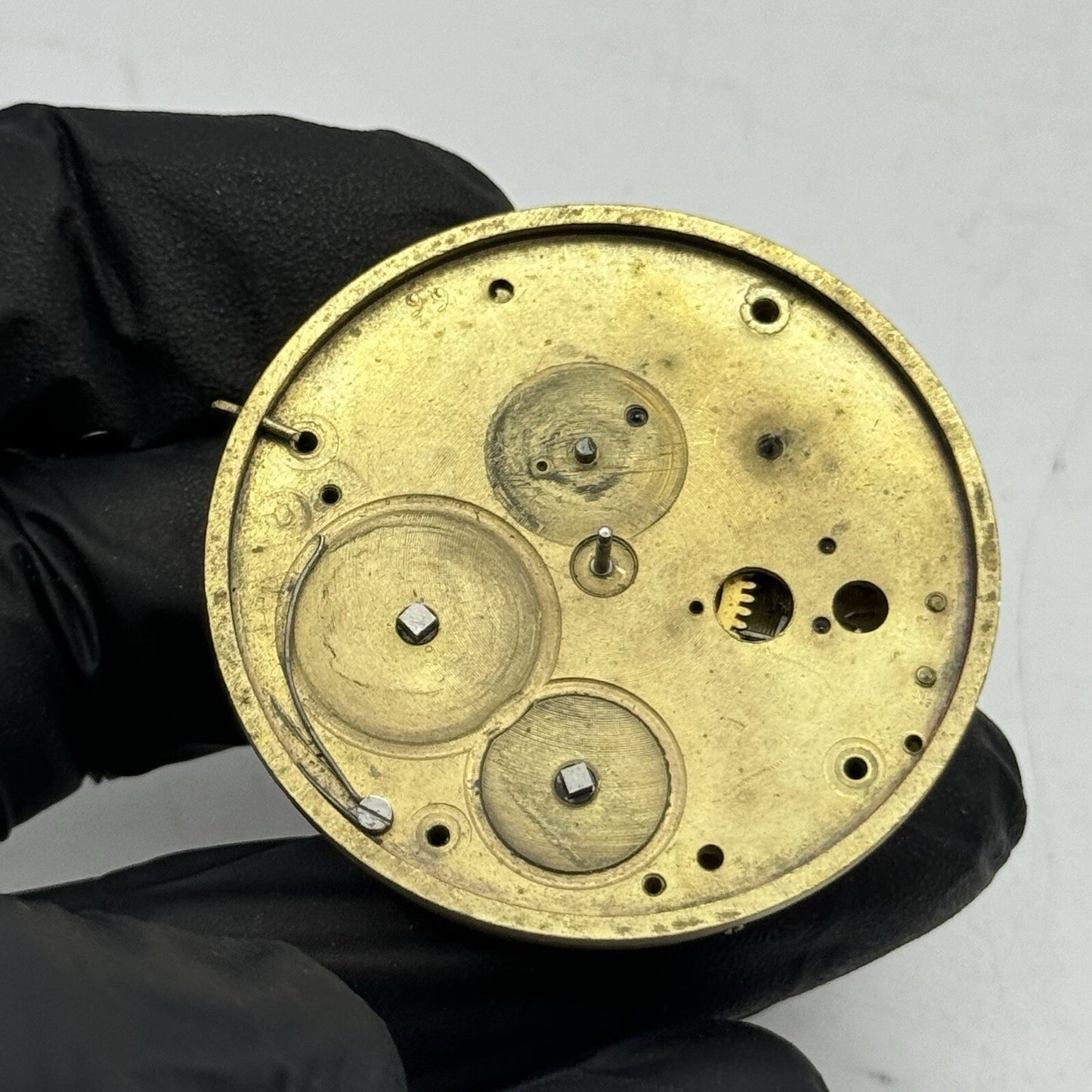 45.6mm Unidentified Partial Pocket Watch Movement FOR PARTS Repair Project